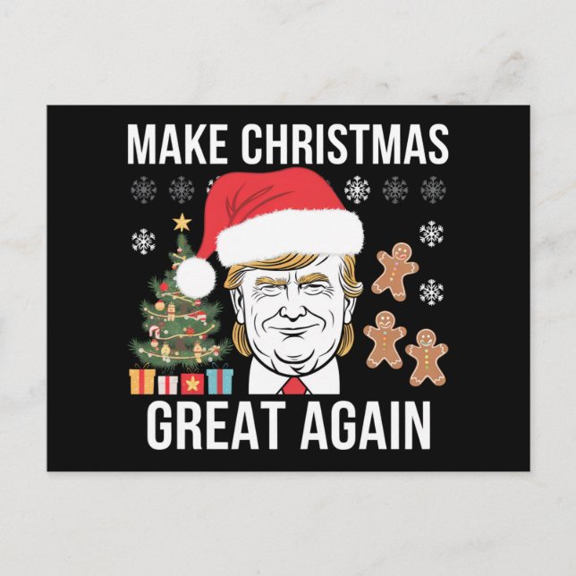 Trump 2024 Make Christmas Great Again Election Holiday Postcard (Front)