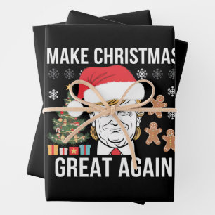 Trump 2024 Make Christmas Great Again Election Wrapping Paper Sheet