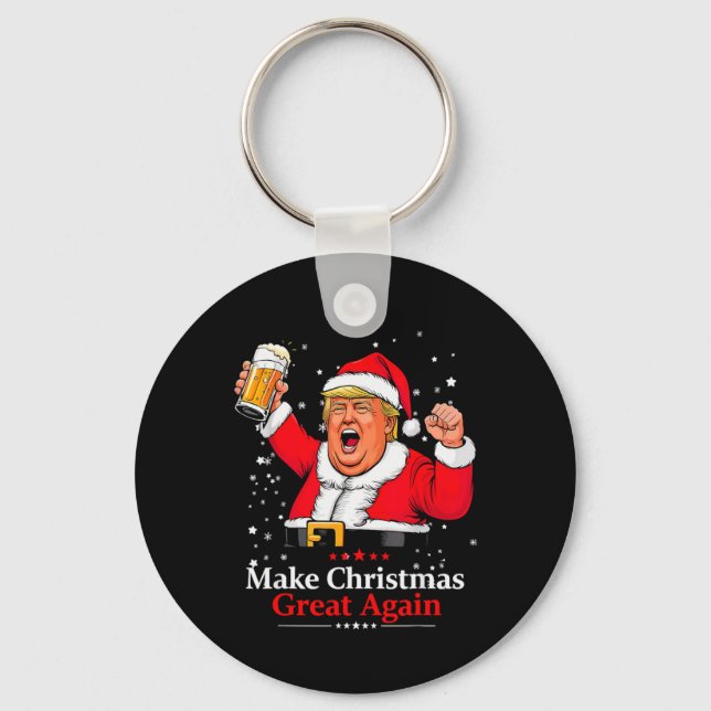 Trump 2024 Make Christmas Great Again Trump Xmas T Key Ring (Front)