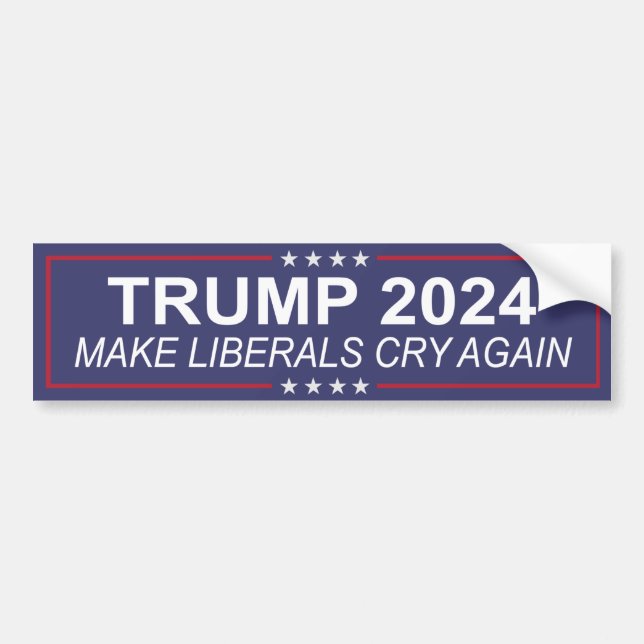 Trump 2024 Make Liberals Cry Again  Bumper Sticker (Front)