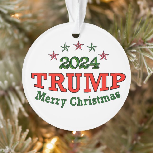 TRUMP 2024 Merry Christmas Acrylic Ornament (Tree)