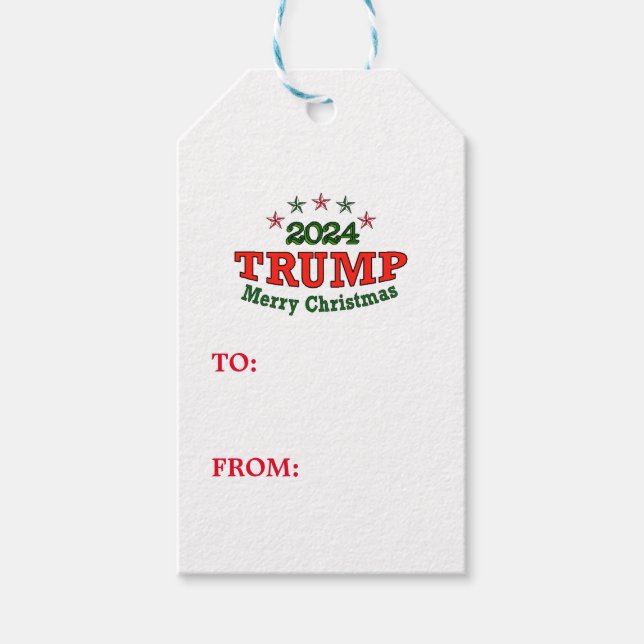Trump 2024 Merry Christmas Gift Tags (Front)