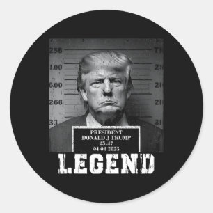 Trump 2024 Mugshot President Legend Classic Round Sticker