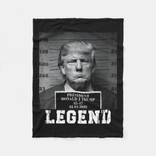 Trump 2024 Mugshot President Legend Fleece Blanket