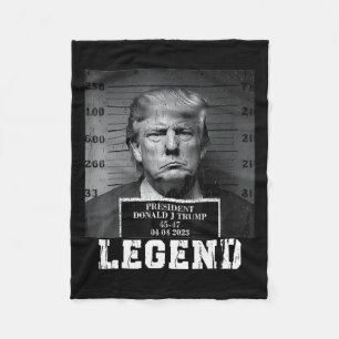Trump 2024 Mugshot President Legend Fleece Blanket