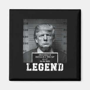 Trump 2024 Mugshot President Legend  Magnet
