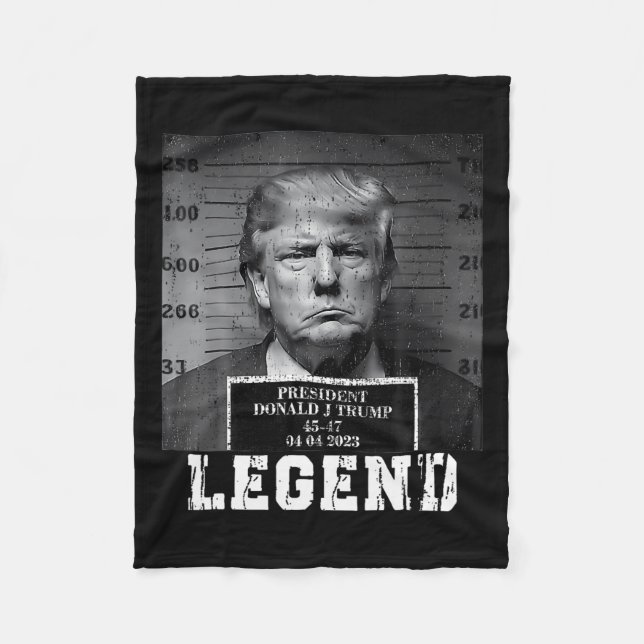 Trump 2024 Mugshot President Legend Take America B Fleece Blanket (Front)