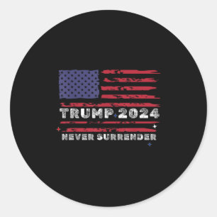 Trump, 2024 Never Surrender President Legend For M Classic Round Sticker
