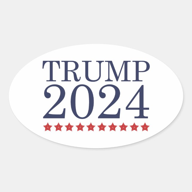 Trump 2024 oval sticker (Front)