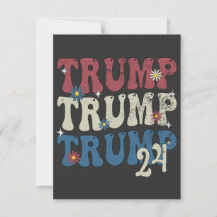 Trump 2024 Patriotic American Flag 4th Of July Card