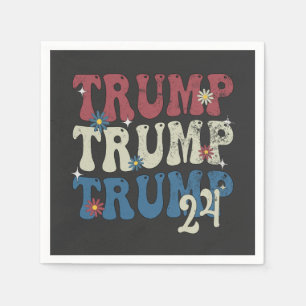 Trump 2024 Patriotic American Flag 4th Of July Napkin