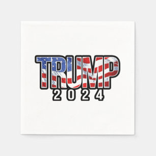Trump 2024 Patriotic Block Letters Napkin