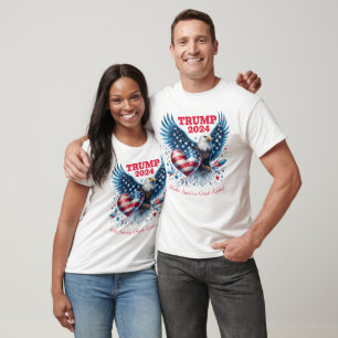 Trump 2024 Patriotic Eagle and Heart  T-Shirt