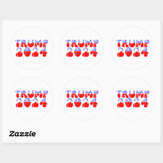Trump 2024 Patriotic Groovy Retro Classic Round Sticker