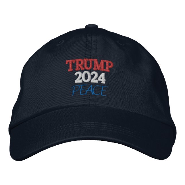 TRUMP 2024 PEACE Alternative Apparel Adjustable Embroidered Hat (Front)