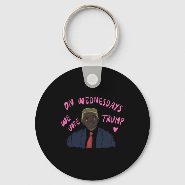 Trump 2024 Pink Cute Funny  Key Ring (Front)