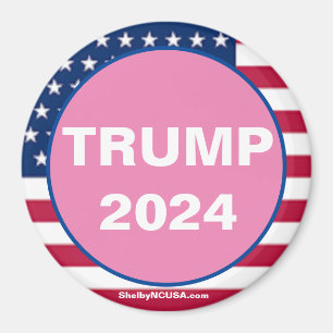 TRUMP 2024 Pink Patriotic magnet