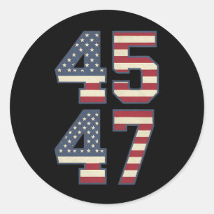 Trump 2024 President 45 47 America USA Vintage Classic Round Sticker