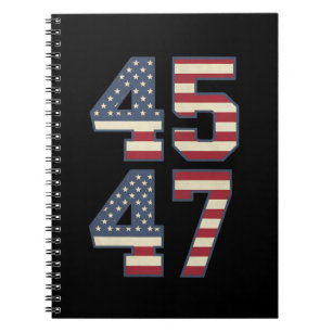 Trump 2024 President 45 47 America USA Vintage Notebook