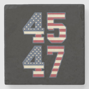 Trump 2024 President 45 47 America USA Vintage Stone Coaster