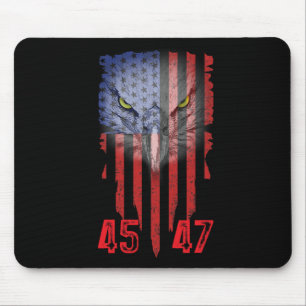 Trump 2024 President 45 And 47 American Flag Trump Mouse Mat