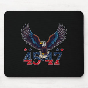 Trump 2024 President 45 And 47 American Flag Trump Mouse Mat