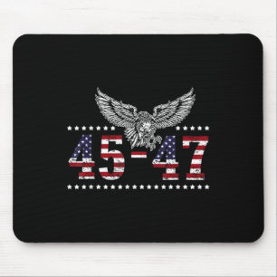 Trump 2024 President 45 And 47 American Flag Trump Mouse Mat