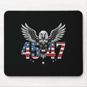 Trump 2024 President 45 And 47 American Flag Trump Mouse Mat