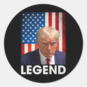 Trump 2024 President Legend American Flag  Classic Round Sticker