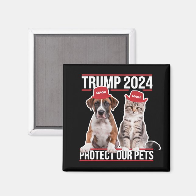 Trump 2024 Protect Our Pets Cat Dogs MAGA Magnet (Front/Back)