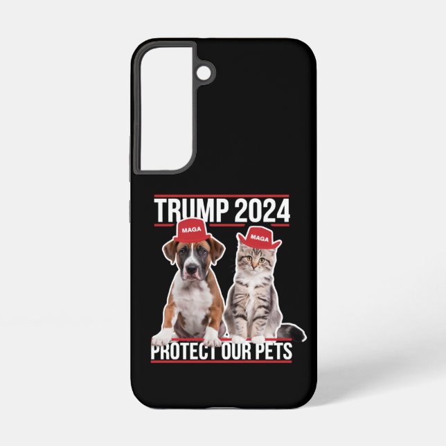 Trump 2024 Protect Our Pets Cat Dogs MAGA Samsung Galaxy S22 Case (Back)