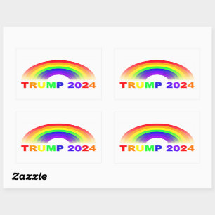 Trump 2024 Rainbow Rectangular Sticker