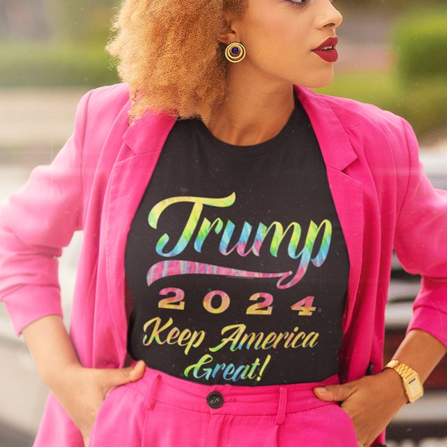 Trump 2024 Rainbow Tie Dye Keep America Great T-Shirt (Creator Uploaded)