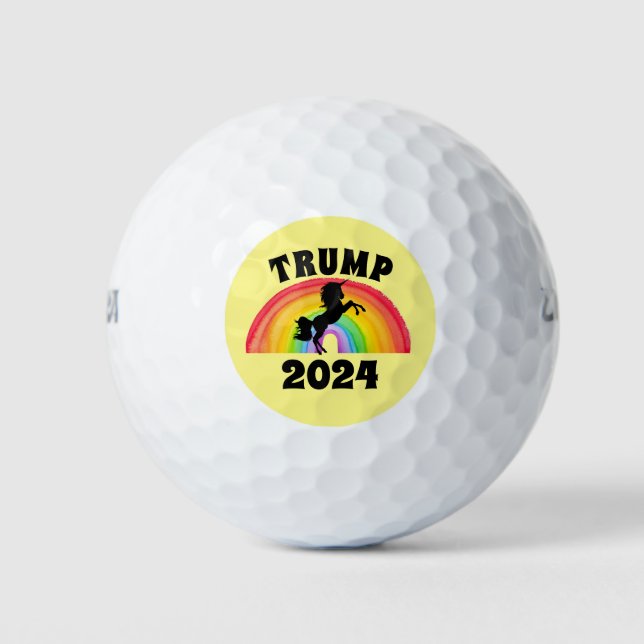 TRUMP 2024 RAINBOW UNICORN GOLF BALLS (Front)