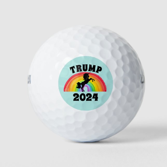 TRUMP 2024 RAINBOW UNICORN GOLF BALLS (Front)