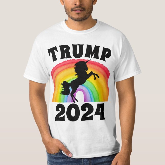 TRUMP 2024 RAINBOW UNICORN T-SHIRTS TEES (Front)