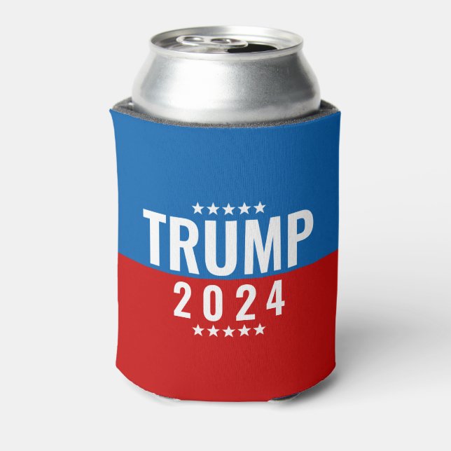 Trump 2024 Red and Blue w/Stars Can Cooler (Can Back)