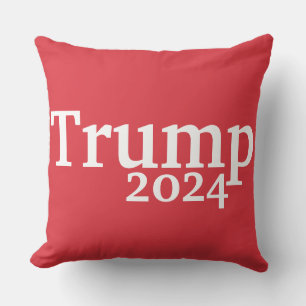 Trump 2024 Red and White Presidential Campaign Cushion