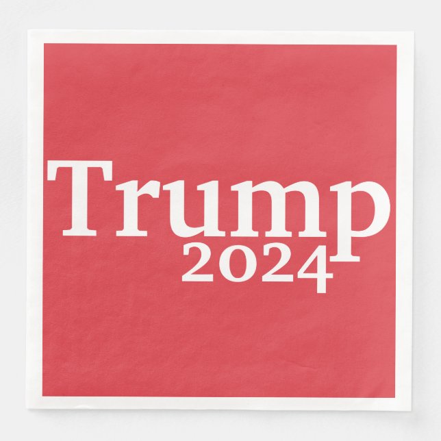 Trump 2024 Red and White Presidential Campaign Napkin (Front)