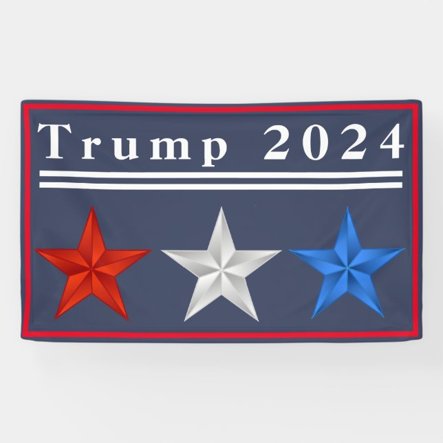 Trump 2024 Red, White, and Blue Vinyl Banner (Horizontal)