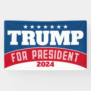 Trump 2024 - red white blue simple modern banner
