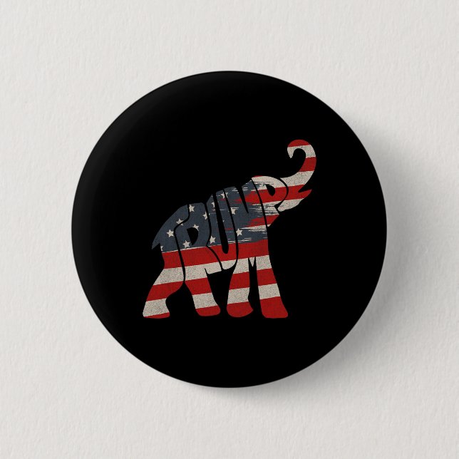 Trump 2024 Republican Elephant Trump Supporter  6 Cm Round Badge (Front)
