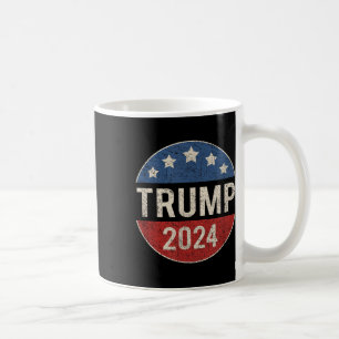 Trump 2024 Retro Campaign Button Re Elect Presiden Coffee Mug