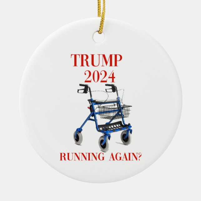 Trump 2024 Running Again?    Ceramic Tree Decoration (Front)