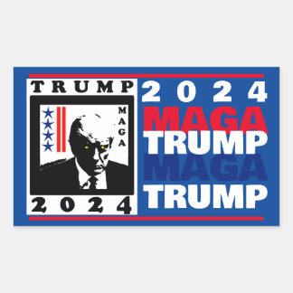 TRUMP 2024 RWB RECTANGULAR STICKER