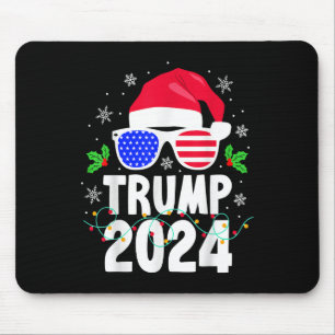 Trump 2024 Santa Hat Xmas Lights Christmas Funny Mouse Mat