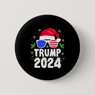 Trump 2024 Santa Usa Make Christmas Great Again Fu 6 Cm Round Badge