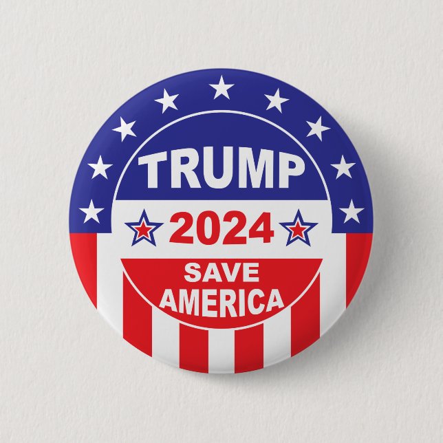 TRUMP 2024 SAVE AMERICA 6 CM ROUND BADGE (Front)
