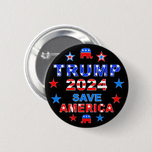 TRUMP 2024 SAVE AMERICA 6 CM ROUND BADGE