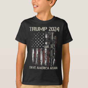 Trump 2024 Save America Again American Flag Gun (o T-Shirt